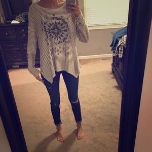 Angle Cut Long Sleeve Top
